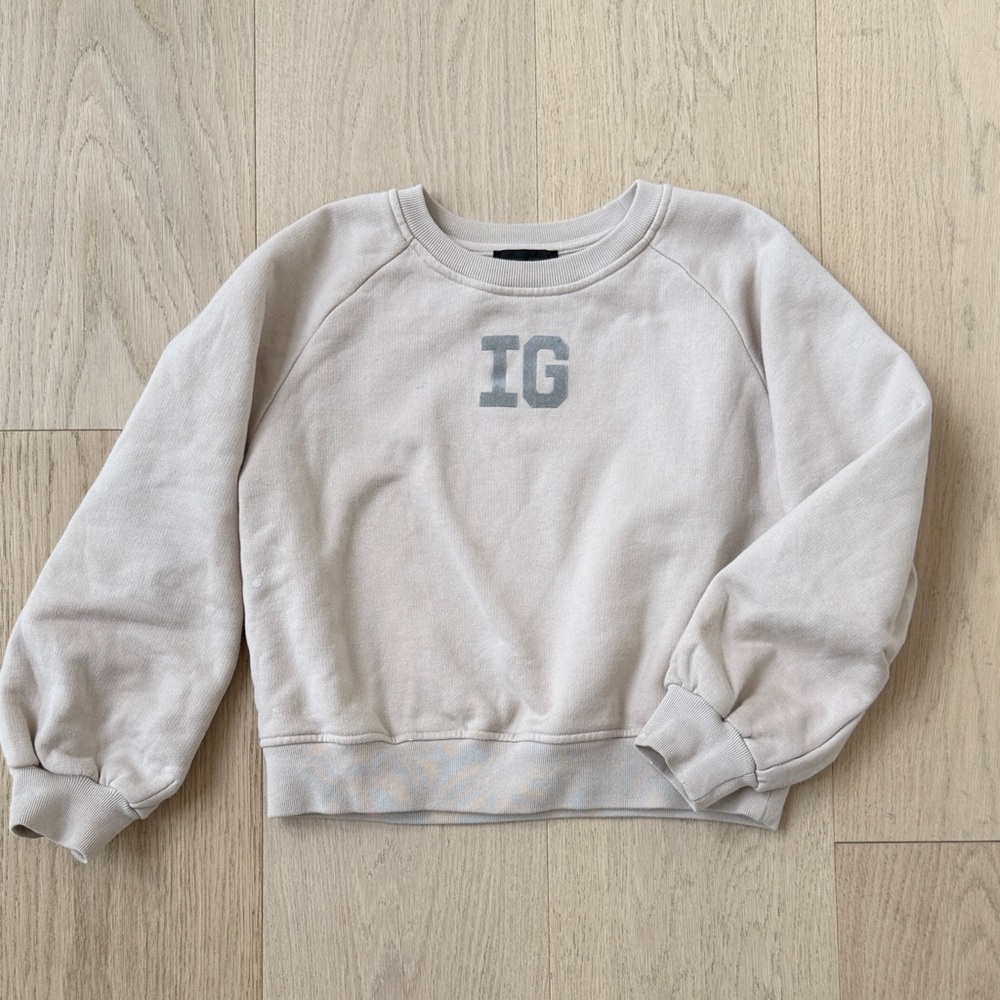 Il Gufo Cream Sweatshirt with Gray 'IG' Logo